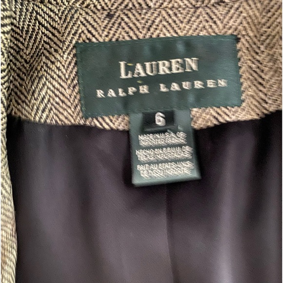 VTG Lauren Ralph Lauren Silk Herringbone Blazer Equestrian Buttons Size 6 - Picture 4 of 16